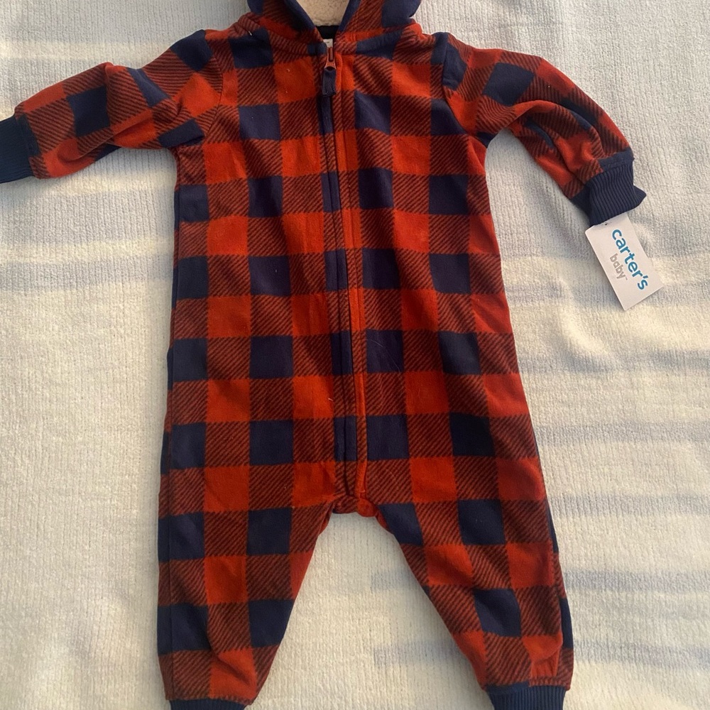 💙🧡Baby Boy Warm Sherpa Jumper